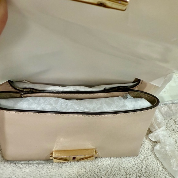 NWT Michael Kors Blush Pink, Cream and Gold Crossbody Bag with Studded Details - Picture 4 of 9